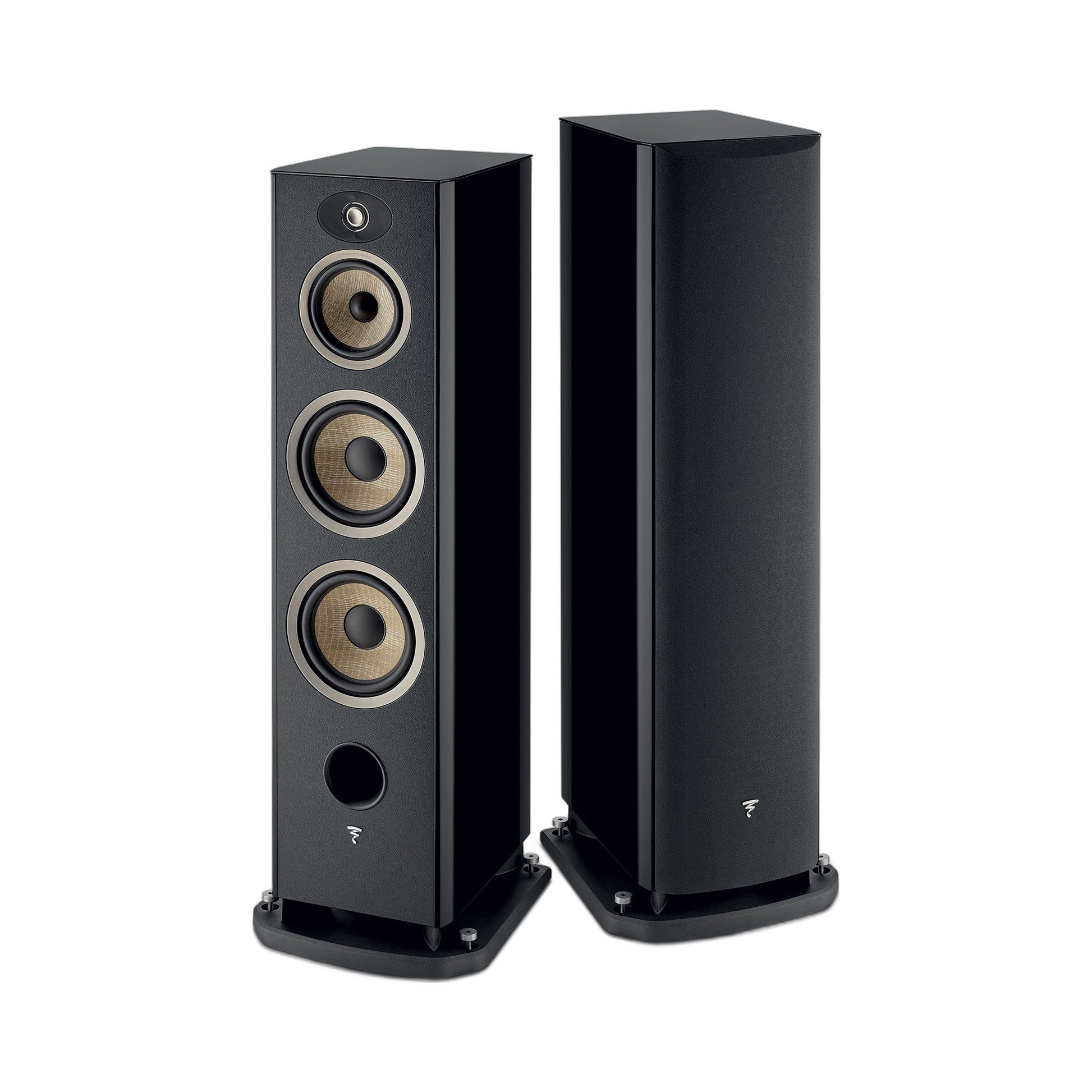 Focal Aria EVO X N°4 Standlautsprecher Schwarz Hochglanz Stereopaar mit und ohne Abdeckung