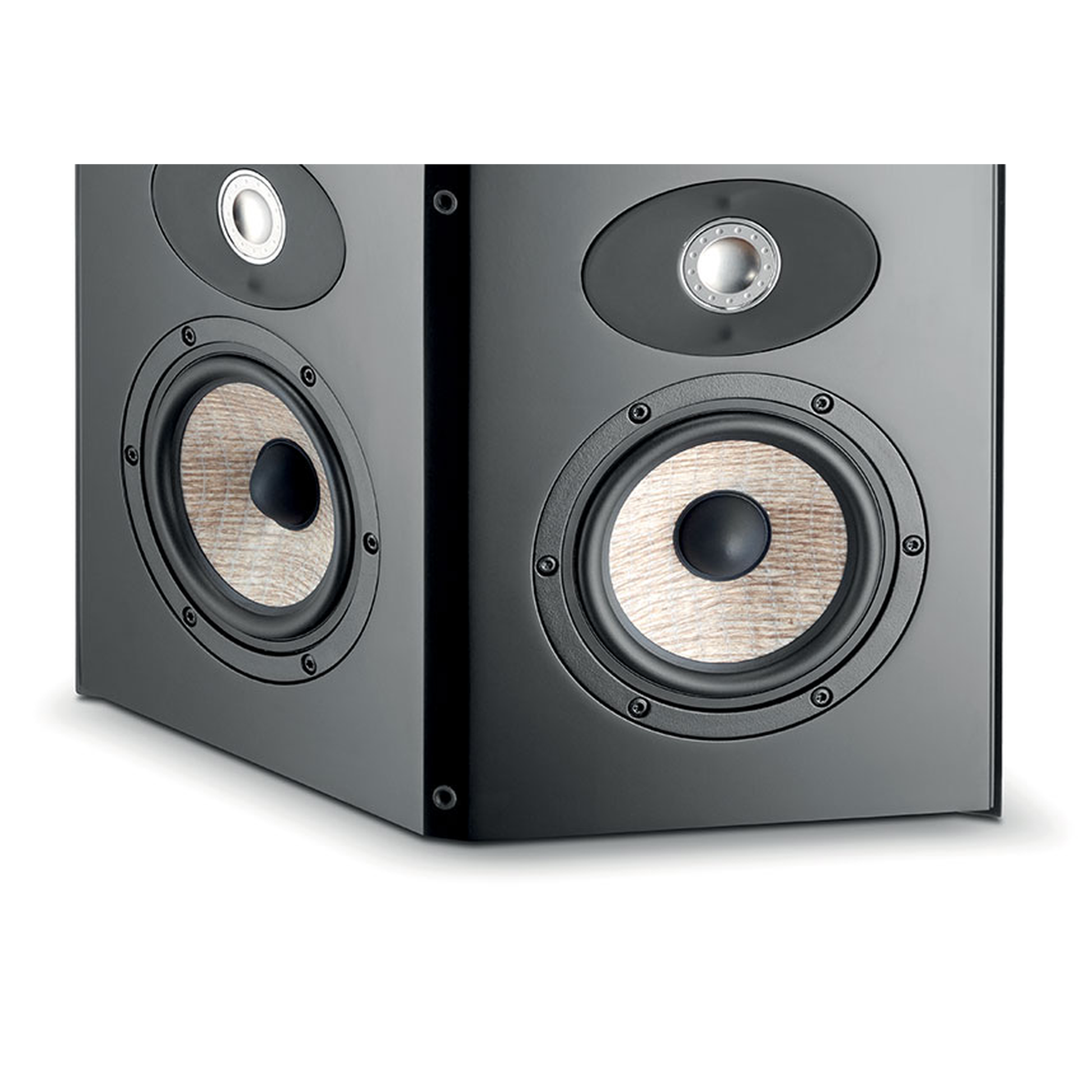 Focal Aria SR900 Surround-Lautsprecher Schwarz Detailansicht Chassisbestückung mit Hoch- und Tieftönern