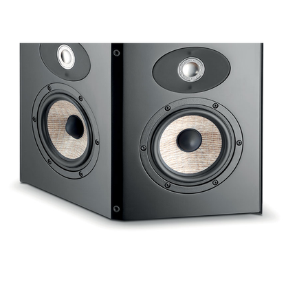 Focal Aria SR900 Surround-Lautsprecher Schwarz Detailansicht Chassisbestückung mit Hoch- und Tieftönern