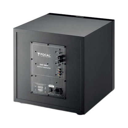Focal SUB 1000F Aktiv-Subwoofer 30 cm Schwarz Rückansicht mit Anschlussfeld und Bedienelementen