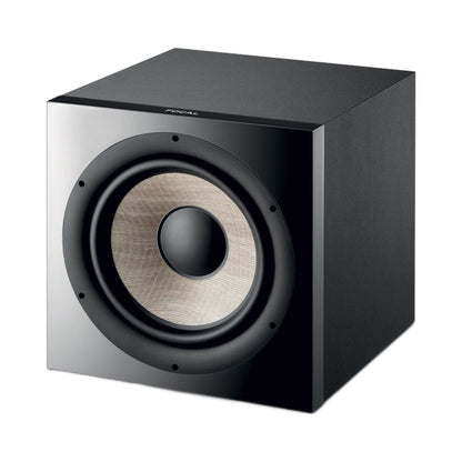 Focal SUB 1000F Aktiv-Subwoofer 30 cm Schwarz Schrägansicht ohne Abdeckung mit sichtbarem Tieftöner