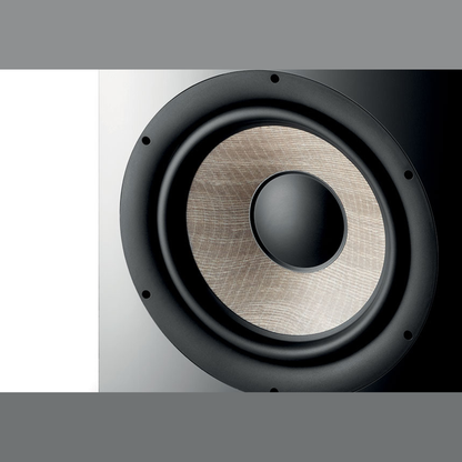 Focal SUB 1000F Aktiv-Subwoofer 30 cm Schwarz Detailansicht Tieftöner-Chassis mit Flax-Membran