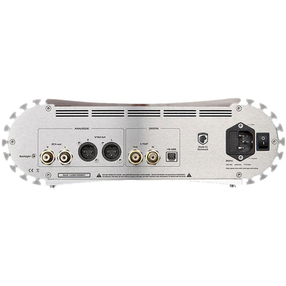 Gato Audio CDD-1 AE CD-Player & DAC Schwarz Hochglanz Rückansicht mit XLR, Cinch, S/PDIF, USB und Netzanschluss