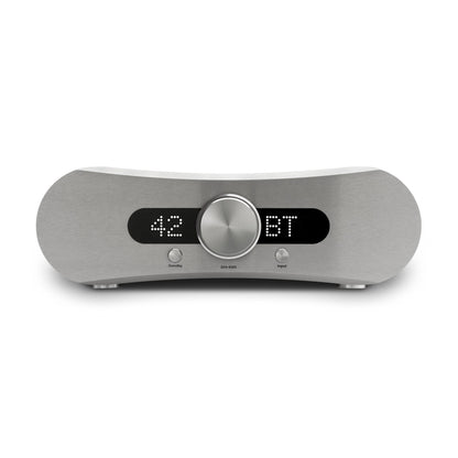 Gato Audio DIA-400S NPM Streaming-Verstärker Nussbaum Hochglanz mit Punktmatrix-Display und Regler, Frontansicht