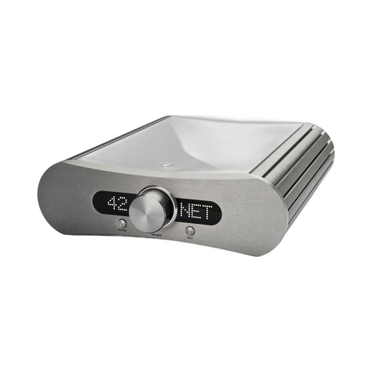 Gato Audio DIA-400S NPM Streaming-Verstärker Weiss Hochglanz mit Aluminiumfront, Schrägansicht