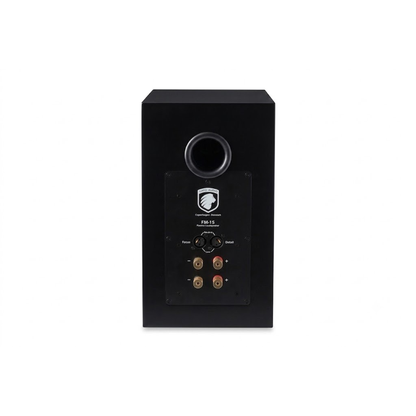 Gato Audio FM-15 Regallautsprecher Satin Black Rückansicht mit Bassreflexöffnung und Anschlussklemmen