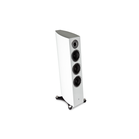 Gato Audio FM-30 Standlautsprecher Weiss Hochglanz Dreiwege-System Schrägansicht