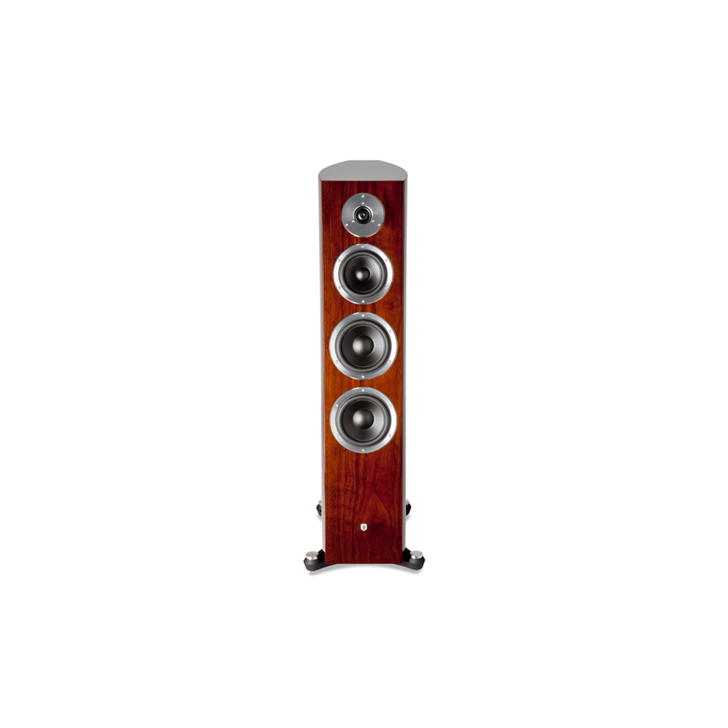 Gato Audio FM-50 Standlautsprecher Nussbaum Hochglanz Frontansicht mit drei Konustreibern