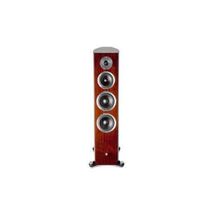 Gato Audio FM-50 Standlautsprecher Nussbaum Hochglanz Frontansicht mit drei Konustreibern