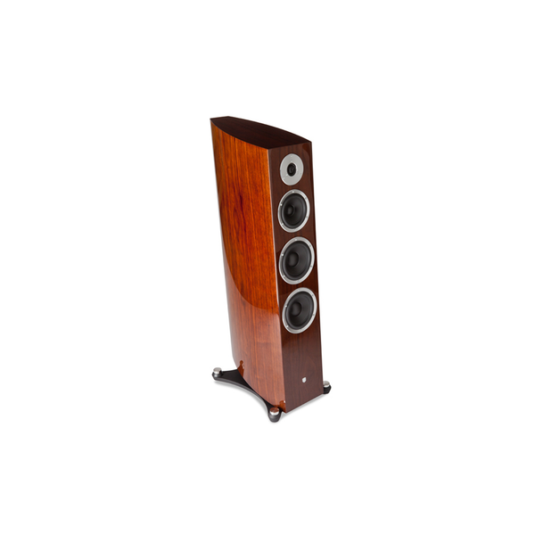 Gato Audio FM-50 Standlautsprecher Nussbaum Hochglanz Schrägansicht mit Echtholzfurnier