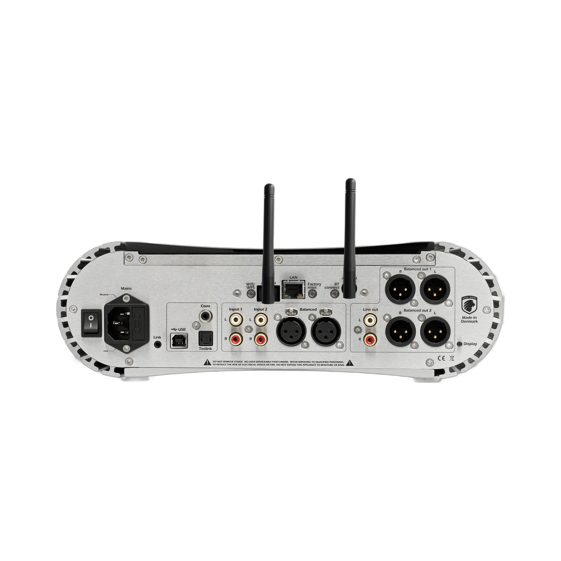 Gato Audio PRD-3S NPM Streaming-Vorverstärker Weiss Hochglanz Rückansicht