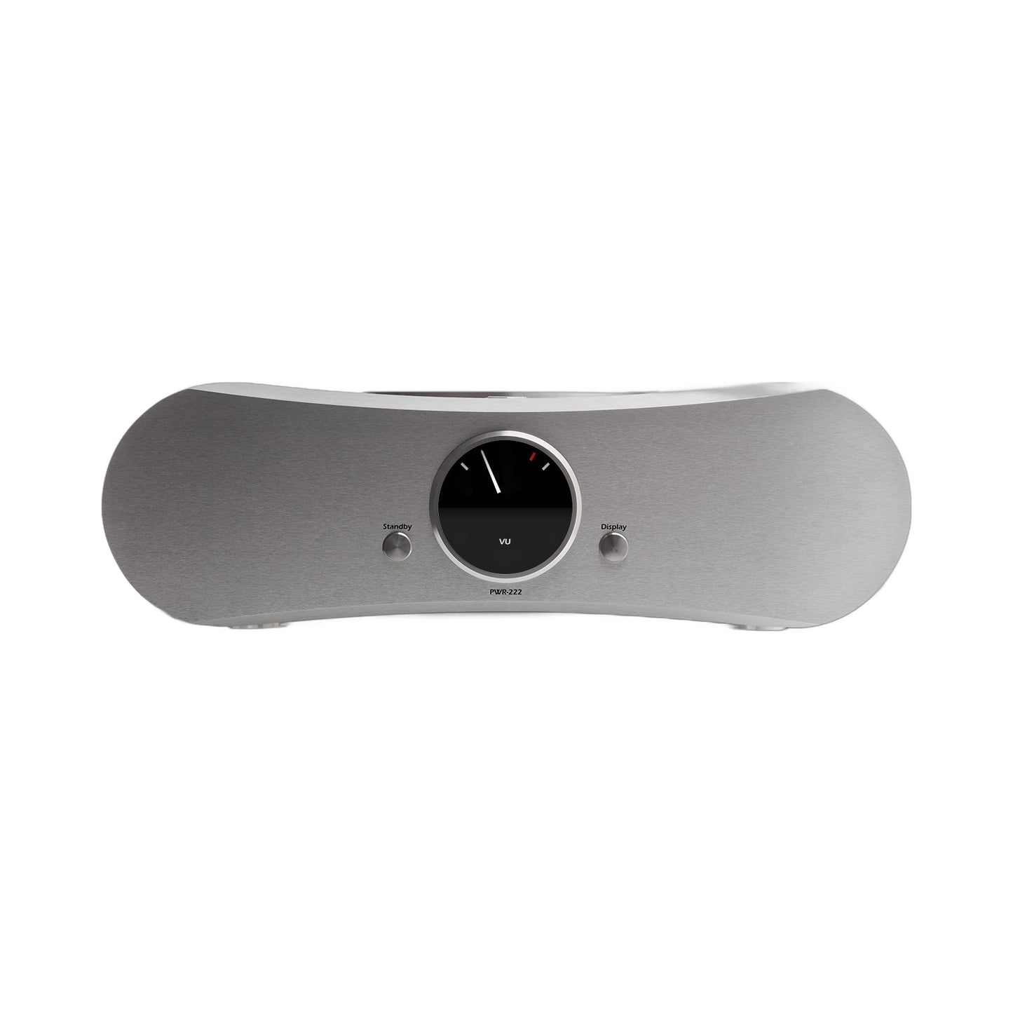 Gato Audio PWR-222 Mono-Endverstärker Weiss Hochglanz Frontansicht mit VU-Anzeige und Standby-Taste