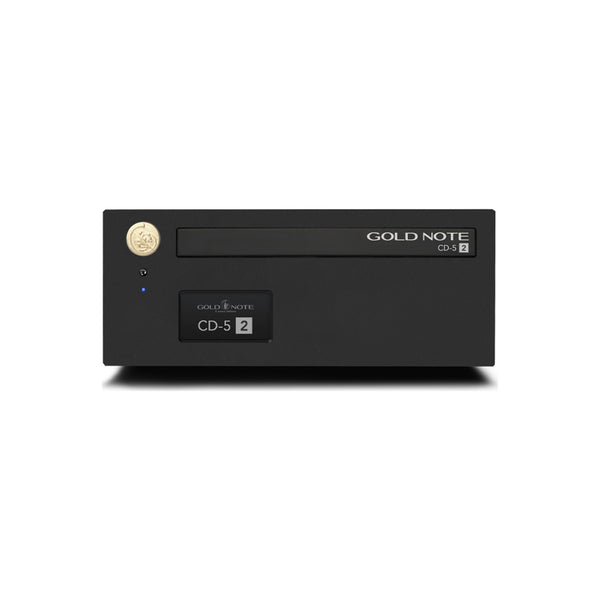 Gold Note CD-5.2 CD-Player Schwarz Frontansicht mit Schubladenlaufwerk und Touchdisplay
