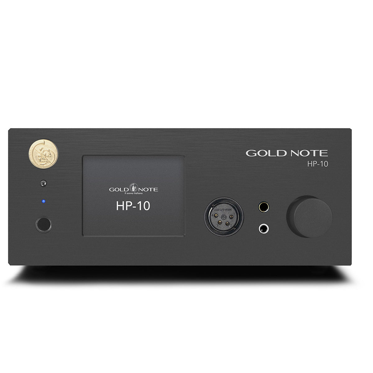 Gold Note HP-10 Deluxe Kopfhörerverstärker Schwarz Frontansicht
