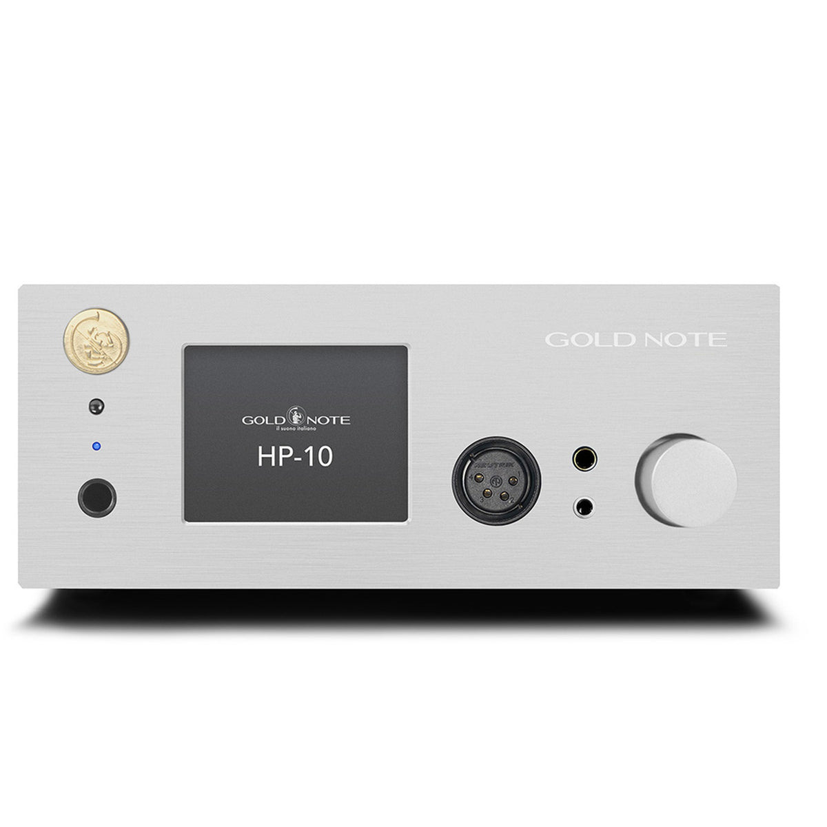 Gold Note HP-10 Deluxe Kopfhörerverstärker Silber Frontansicht