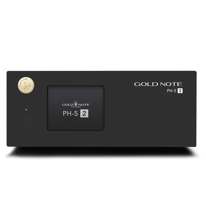 Gold Note PH-5.2 Phono-Vorverstärker Schwarz Frontansicht mit Touchscreen