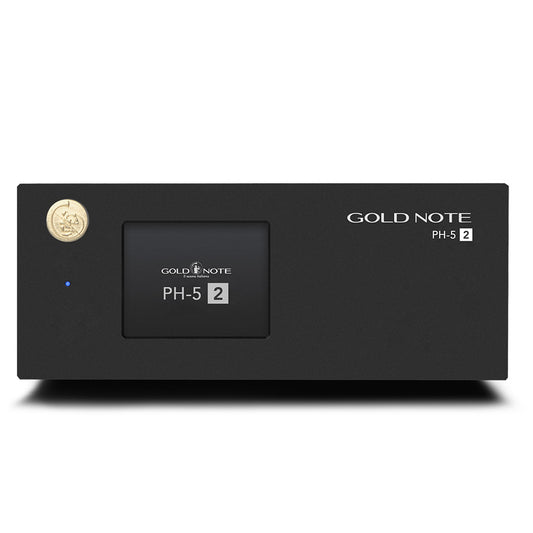 Gold Note PH-5.2 Phono-Vorverstärker Schwarz Frontansicht mit Touchscreen
