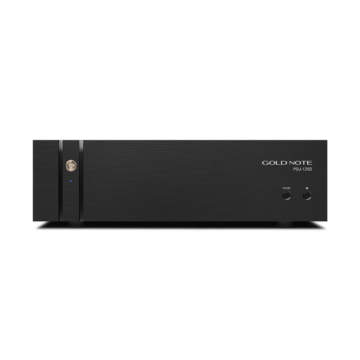 Gold Note PSU-1250 Netzteil für Serie 1000 Frontansicht in Schwarz