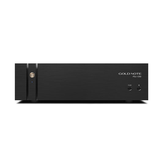Gold Note PSU-1250 Netzteil für Serie 1000 Frontansicht in Schwarz