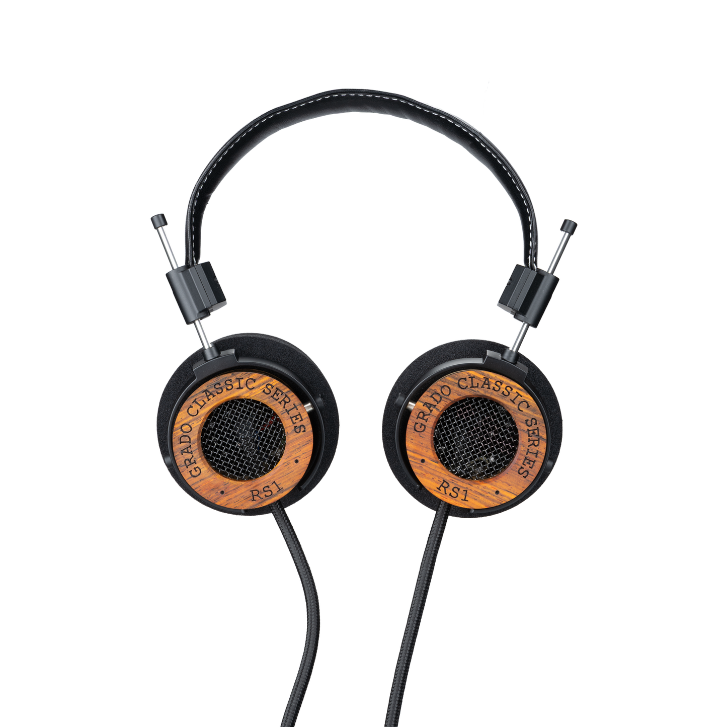 Grado Classic RS1 Open-Back-Kopfhörer Frontansicht beider Hörmuscheln mit Holzgehäuse