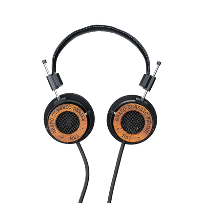 Grado Classic RS1 Open-Back-Kopfhörer Frontansicht beider Hörmuscheln mit Holzgehäuse