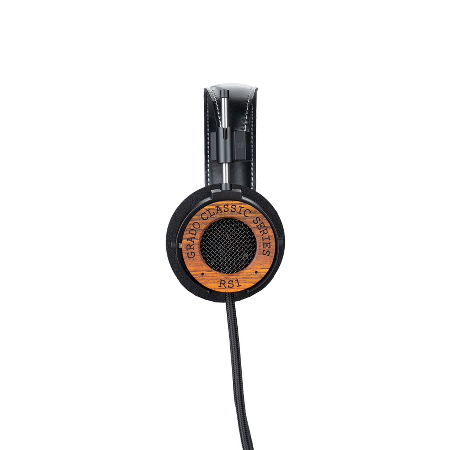 Grado Classic RS1 Open-Back-Kopfhörer Seitenansicht mit Lederkopfband und Metallgitter