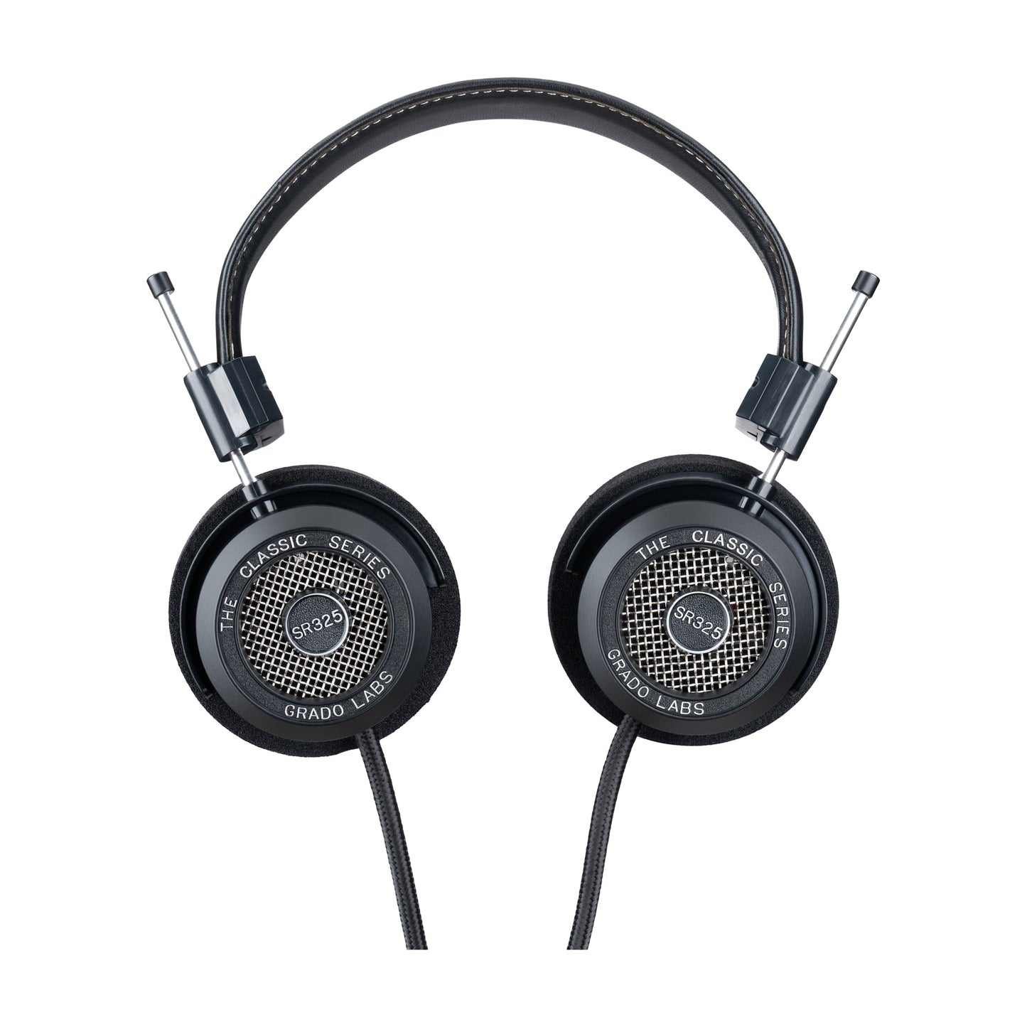 Grado Classic SR325 Open-Back-Kopfhörer Frontansicht beider Hörmuscheln mit Metallgehäuse