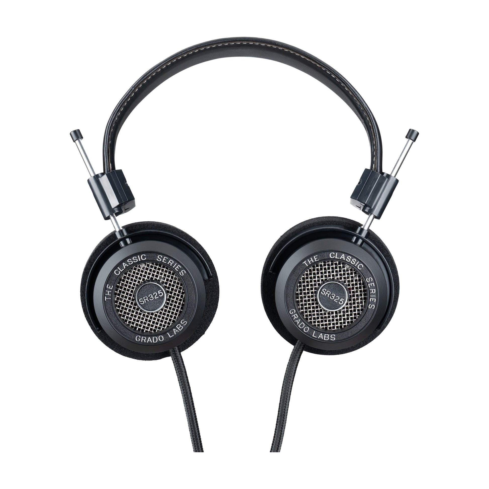 Grado Classic SR325 Open-Back-Kopfhörer Frontansicht beider Hörmuscheln mit Metallgehäuse