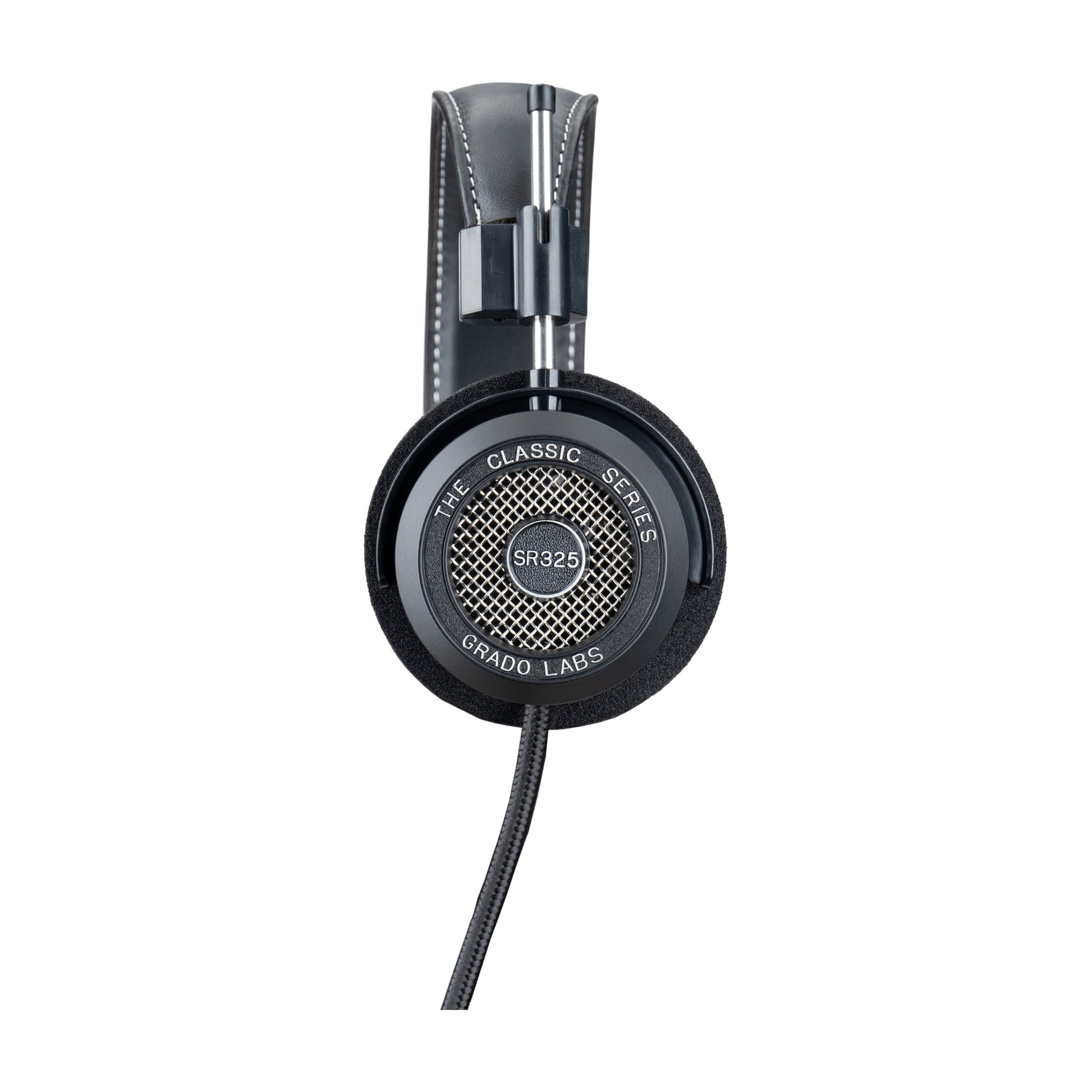 Grado Classic SR325 Open-Back-Kopfhörer Seitenansicht mit Lederkopfband und Metallgitter