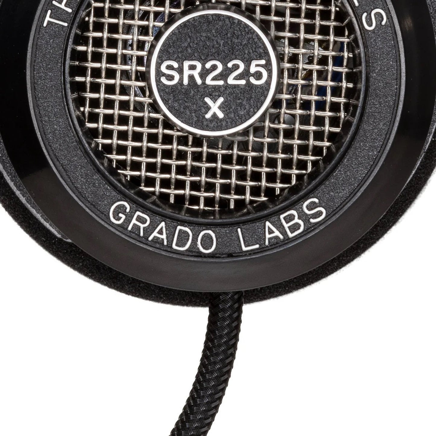 Grado Prestige SR225x Open-Back-Kopfhörer Detailansicht der Ohrmuschel mit Metallgitter