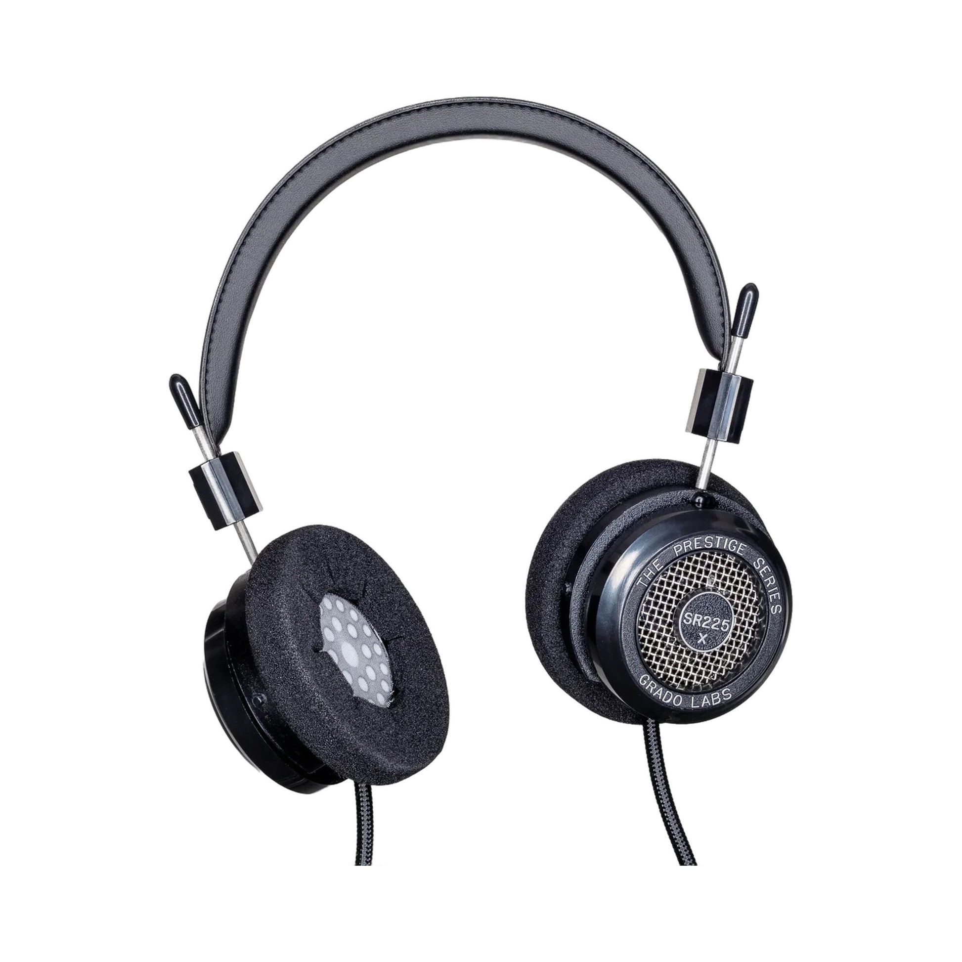 Grado Prestige SR225x Open-Back-Kopfhörer Schrägansicht mit Kopfbügel und Ohrpolstern