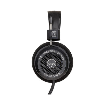 Grado Prestige SR80x Open-Back-Kopfhörer Frontansicht der Ohrmuschel mit Grado-Labs-Gitter