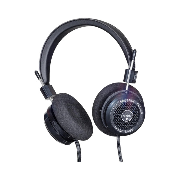 Grado Prestige SR80x Open-Back-Kopfhörer Schrägansicht mit Kopfbügel und Ohrpolstern