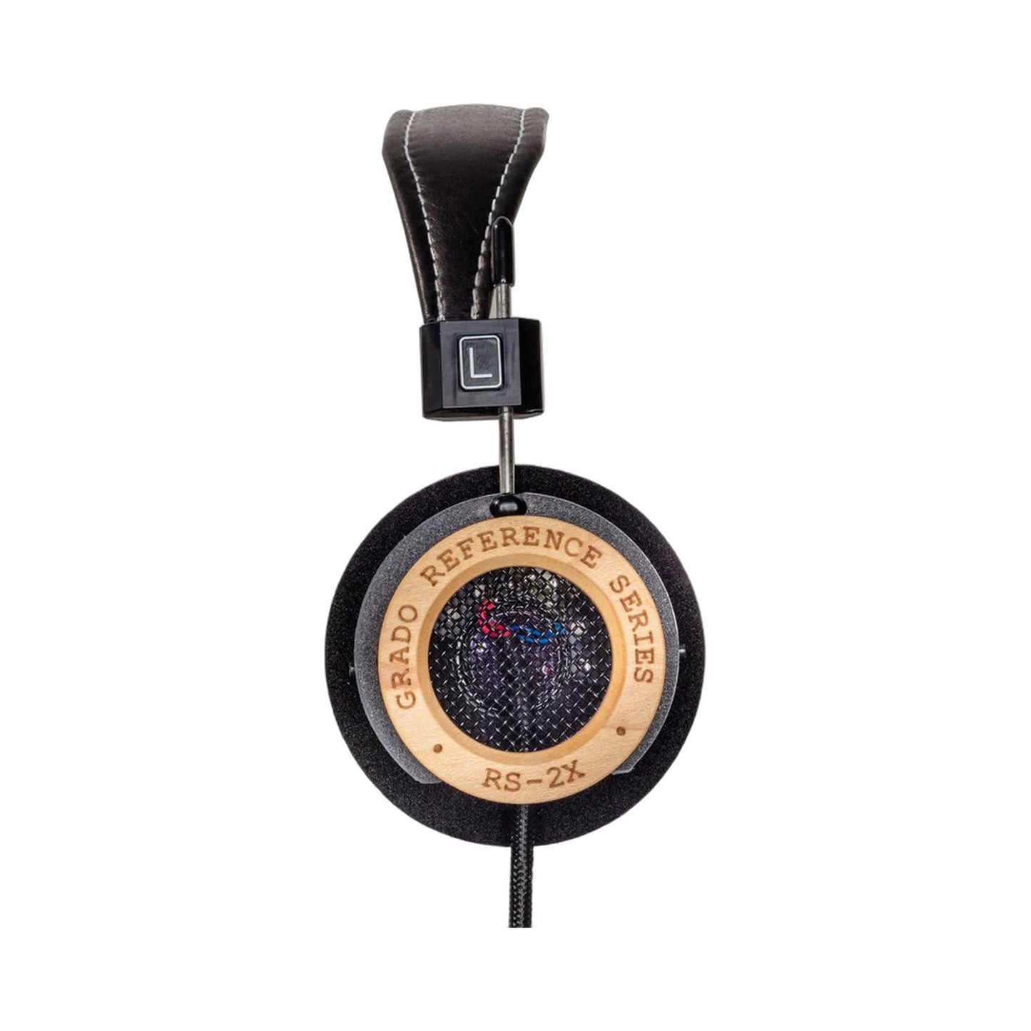 Grado Reference RS2x Open-Back-Kopfhörer Frontansicht der Ohrmuschel mit offenem Metallgitter
