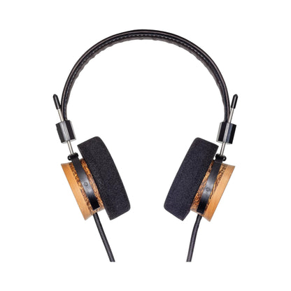 Grado Reference RS2x Open-Back-Kopfhörer Rückansicht mit schwarzen Schaumstoff-Ohrpolstern