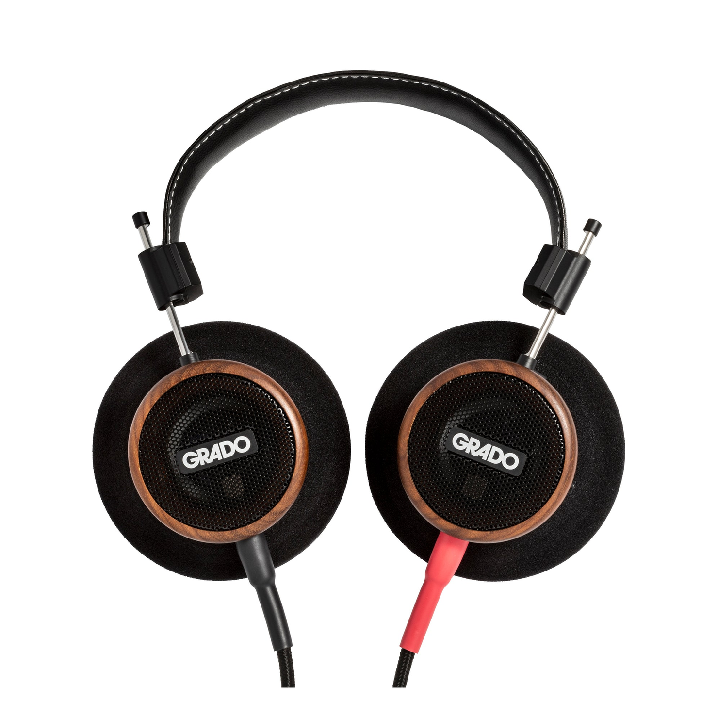 Grado Signature S550 Open-Back-Kopfhörer Frontansicht beider Holz-Ohrmuscheln mit Metallgittern