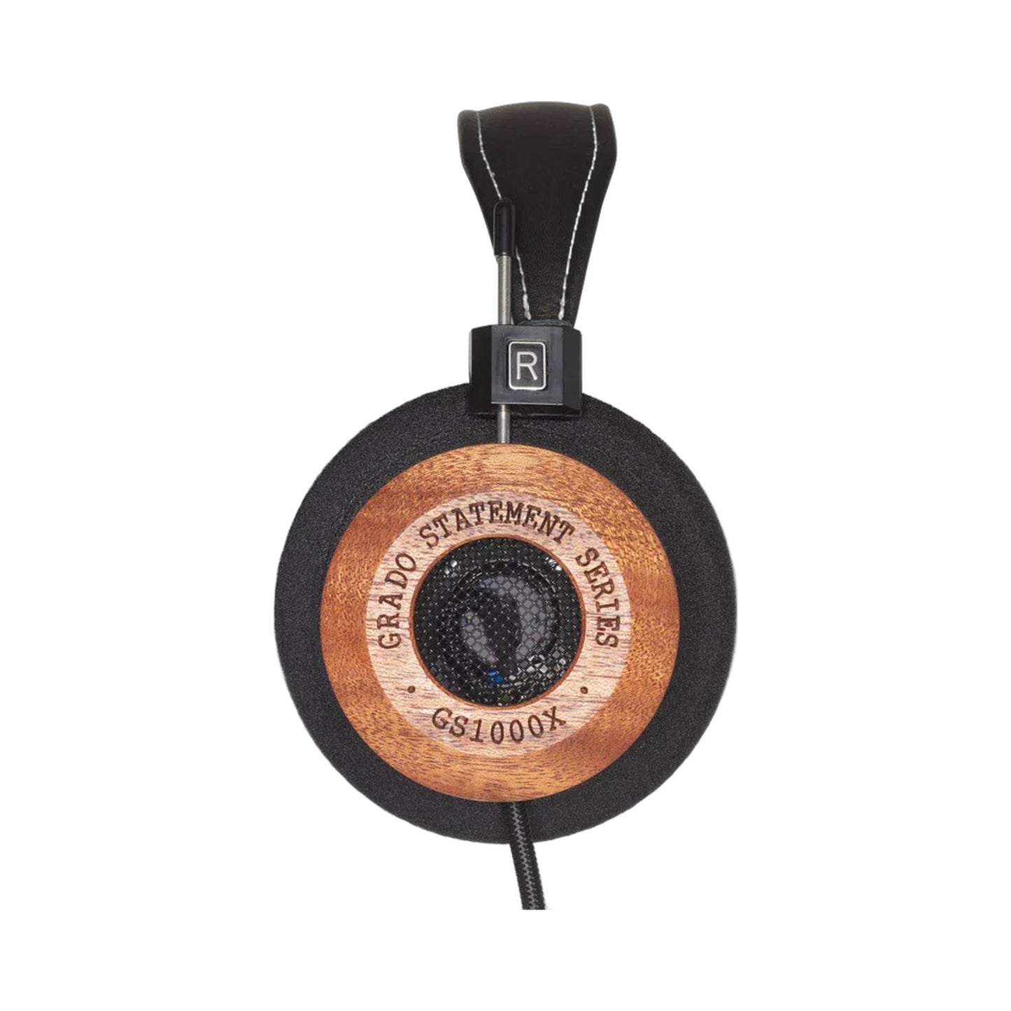 Grado Statement GS1000x Open-Back-Kopfhörer Frontansicht einer Ohrmuschel mit offenem Metallgitter