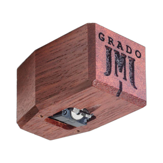 Grado Timbre Master3 MI-Tonabnehmer Low Output Schrägansicht mit Holzkörper und Diamantnadel