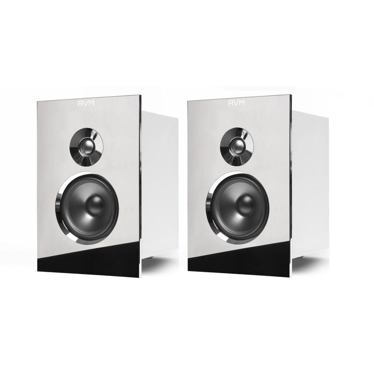 AVM Inspiration AS 2.3 HiFi-Set Cellini Chrom, Audition CB 2.3 Stereopaar mit verchromter Frontblende