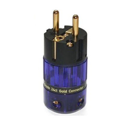 IsoTek 24ct Gold Audiophile Connectors Detailansicht Schuko-Netzstecker