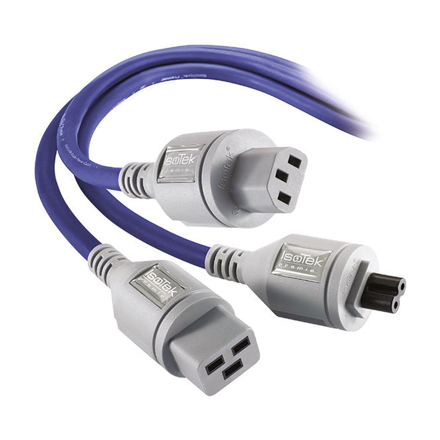 IsoTek EVO3 Premier Netzkabel – Produktübersicht mit C19-, C13- und C5-Steckverbindern