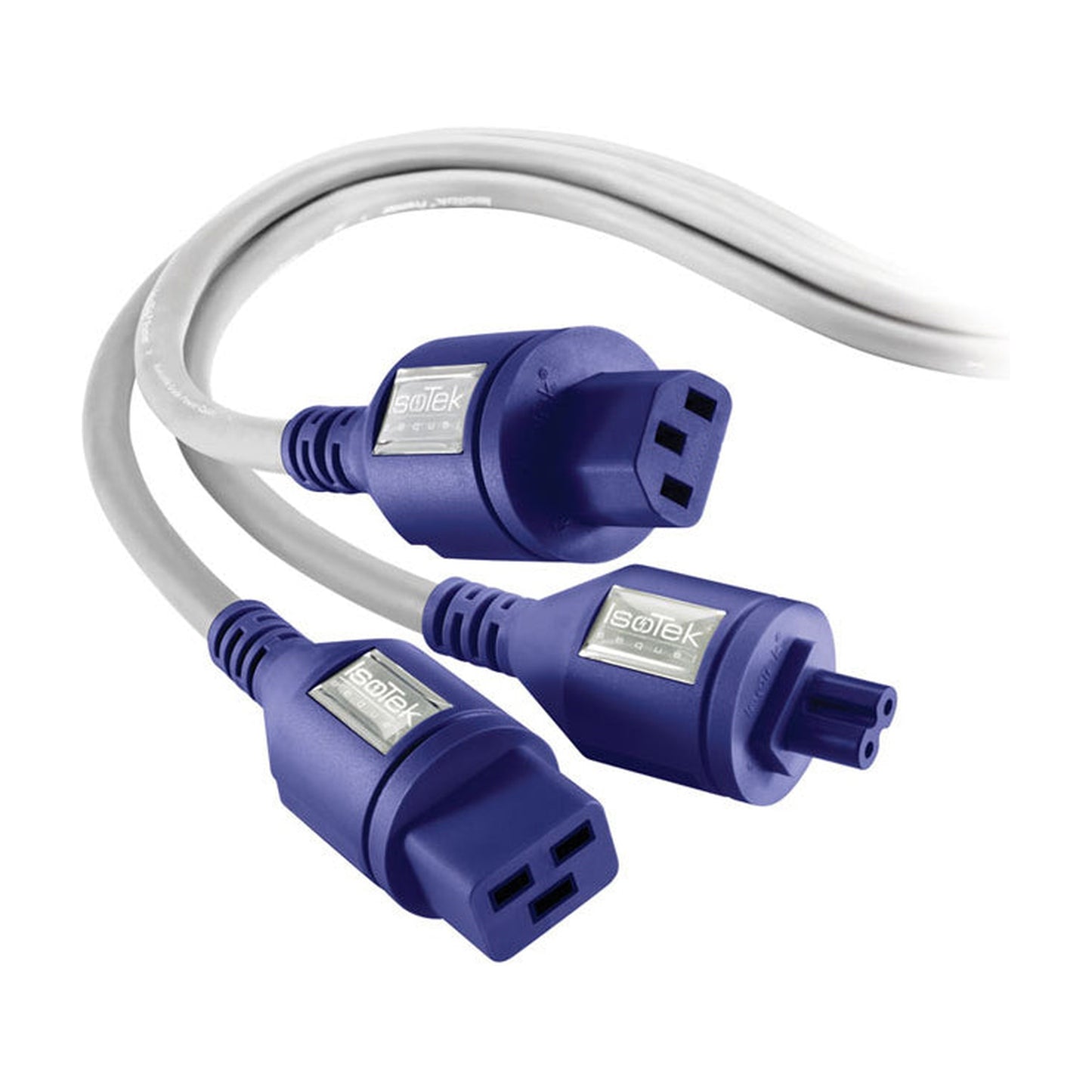 IsoTek EVO3 Sequel Netzkabel Detailansicht der drei Gerätekupplungen