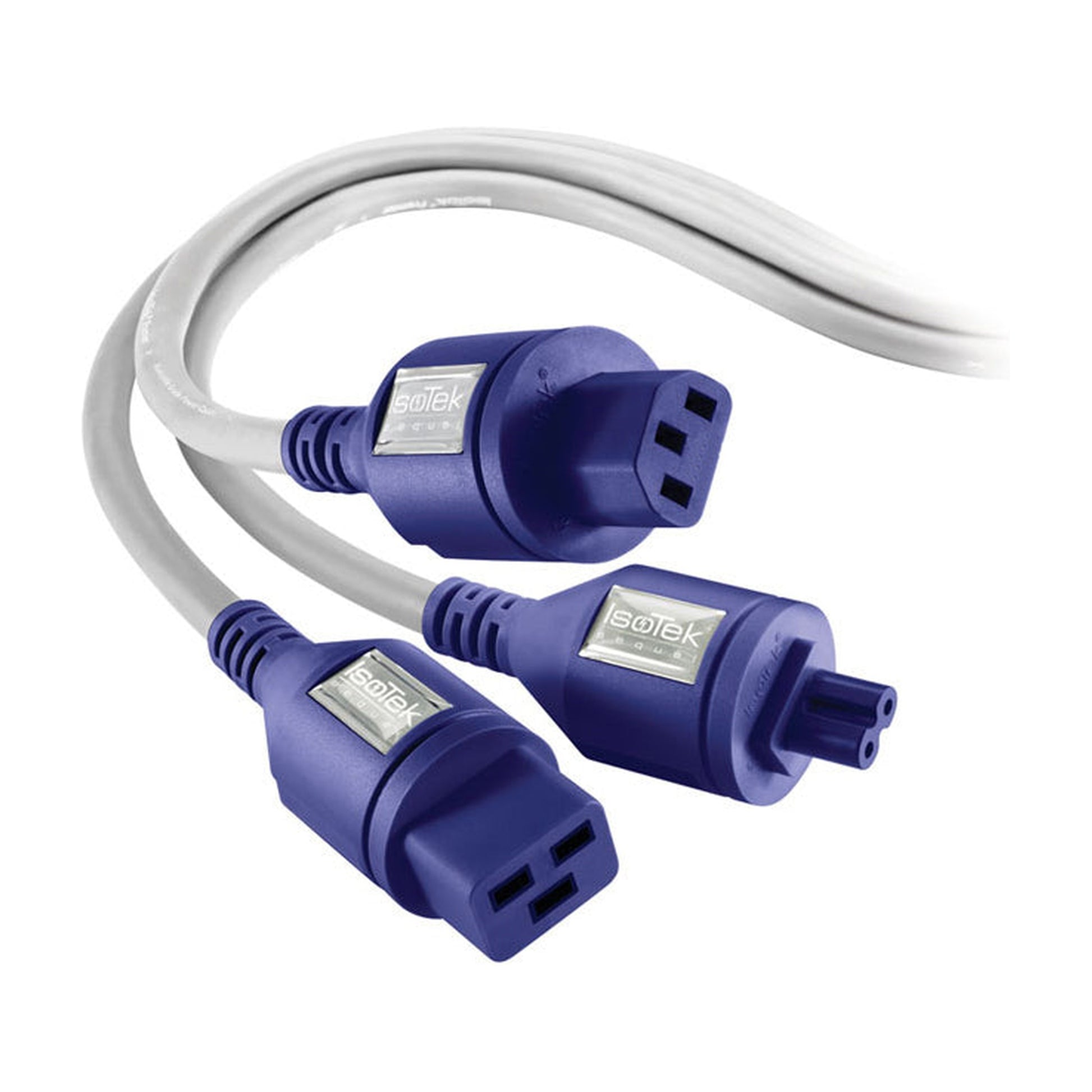 IsoTek EVO3 Sequel Netzkabel Detailansicht der drei Gerätekupplungen