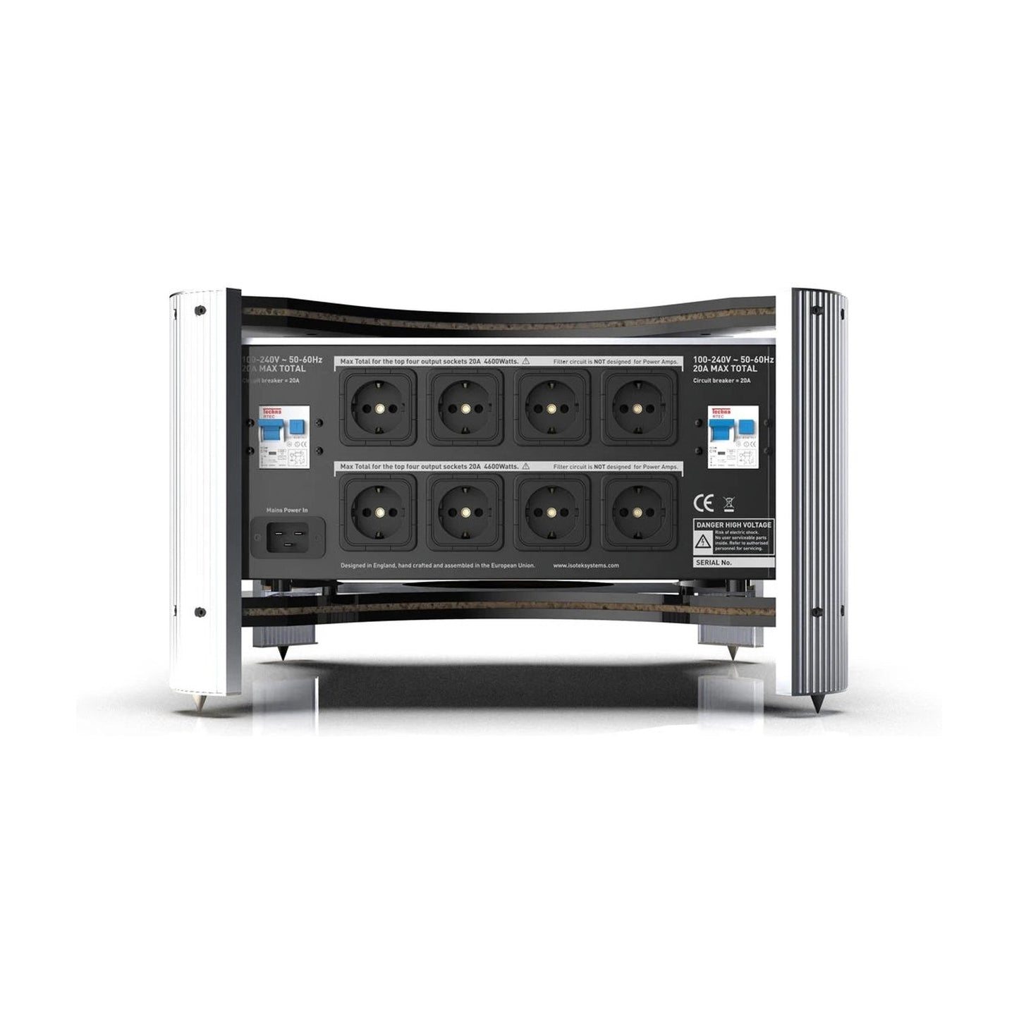 IsoTek EVO3 Super Nova Netzfilter Rückansicht mit Anschlüssen
