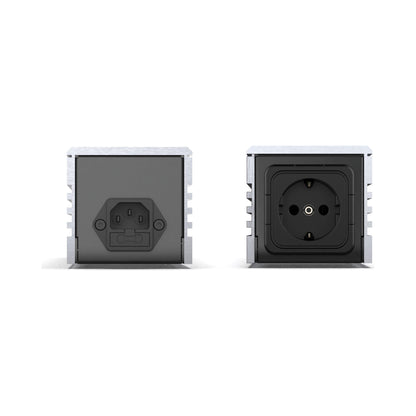 IsoTek EVO3 Syncro Uni 10 A DC-Blocker Anschlussfeld mit C14-Eingang und Schuko-Ausgang