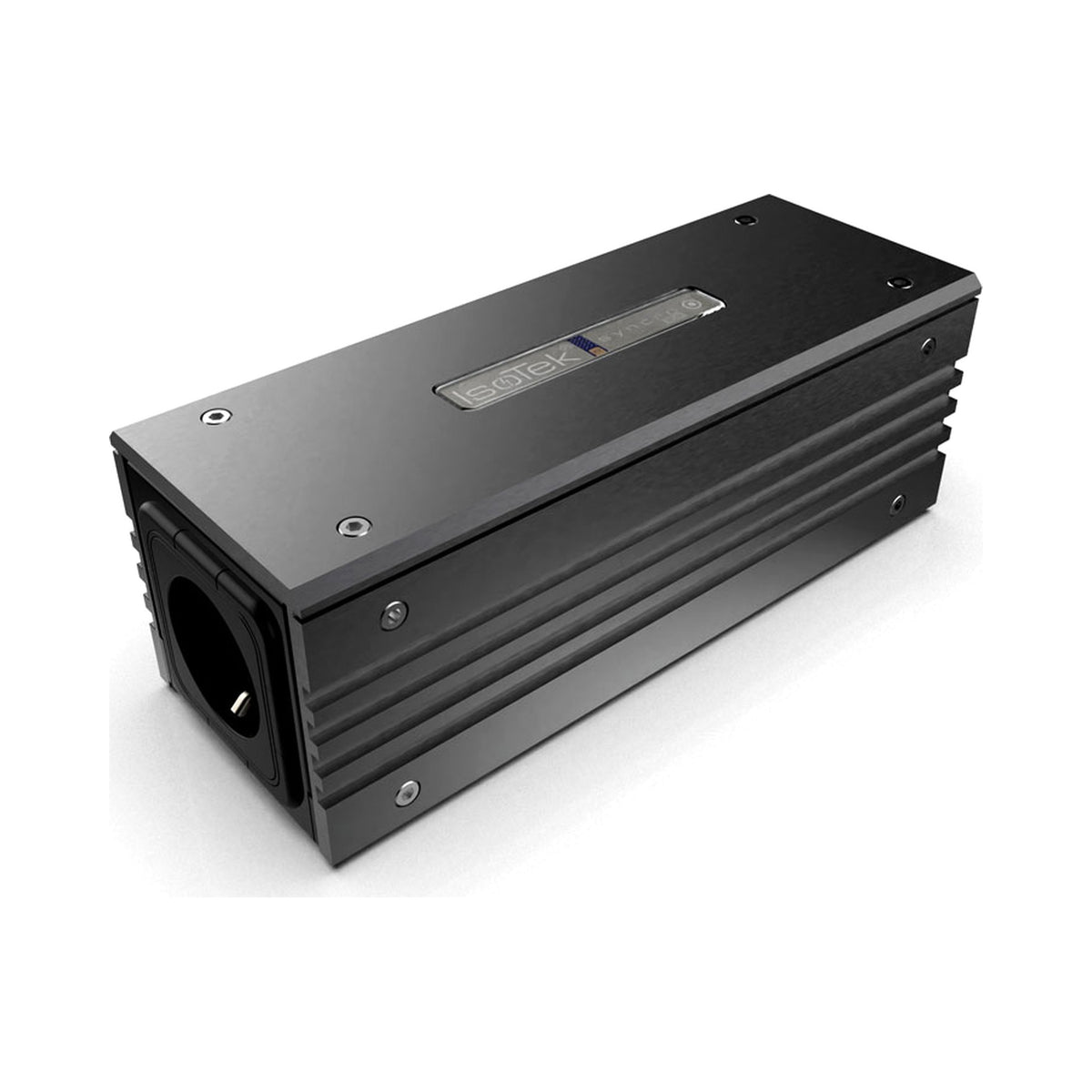 IsoTek EVO3 Syncro Uni 16 A DC-Blocker Schrägansicht in Schwarz