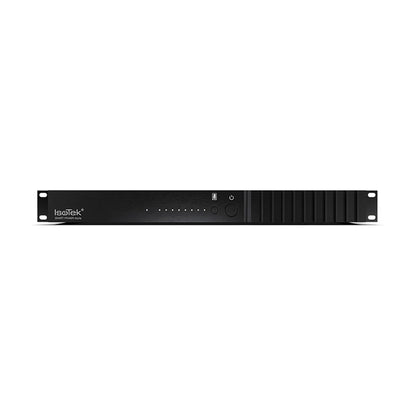 IsoTek Smart Power Alpha Netzfilterleiste Frontansicht mit Statusanzeigen und Netzschalter