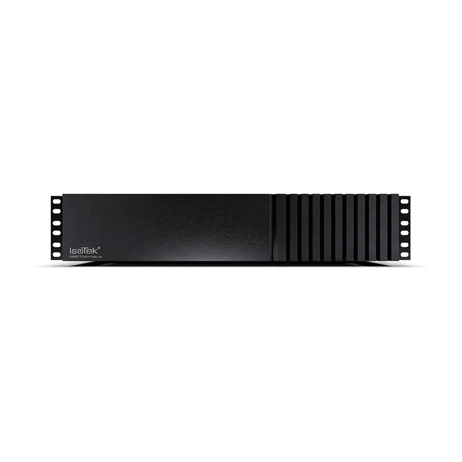 IsoTek Smart Power Delta Lite Netzfilterleiste Frontansicht im 19-Zoll-Rackgehäuse
