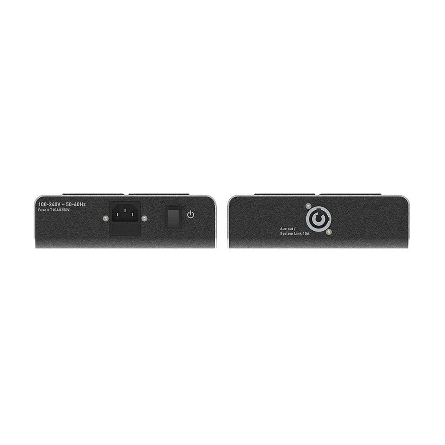 IsoTek V5 Corvus Netzleiste Anschlussfeld mit Netzeingang, Sicherung und System-Link-Ausgang