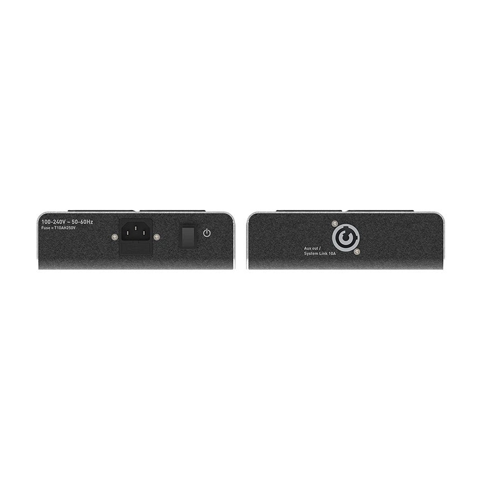 IsoTek V5 Corvus Netzleiste Anschlussfeld mit Netzeingang, Sicherung und System-Link-Ausgang